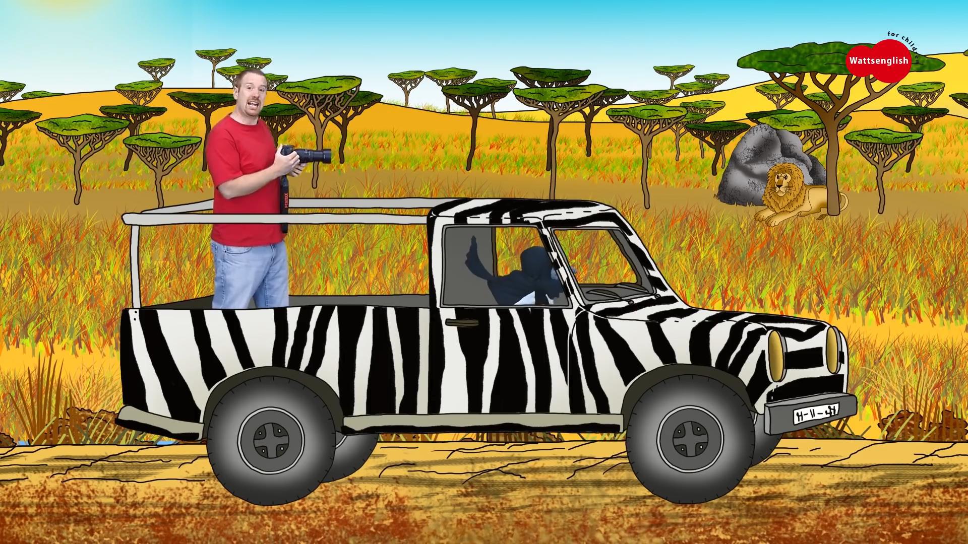 استیو و مگی - Steve and Maggie WOW English TV Racing through a Wild Animal Safari