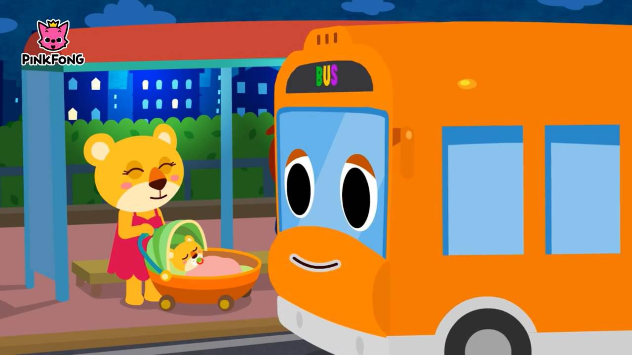 بیبی شارک پینک فونگ Pink Fong Baby Shark The Wheels on the Orange Night Bus - Bus Songs - Car Songs