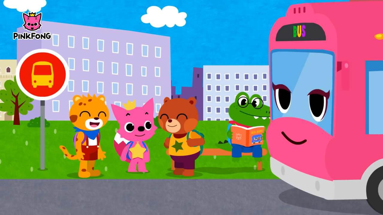 بیبی شارک پینک فونگ Pink Fong Baby Shark The Wheels on the Pink School Bus - Bus Songs - Car Songs
